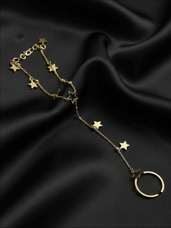 Charms bracelet attached with ring