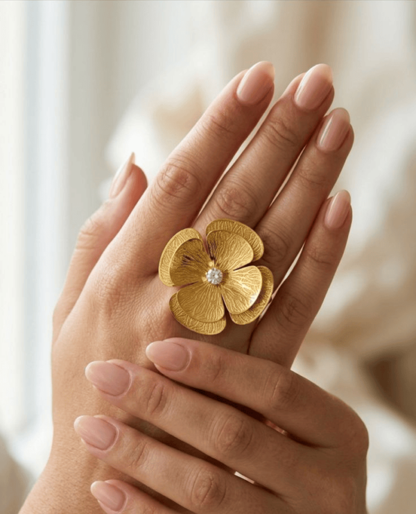 Double flower self print Ring