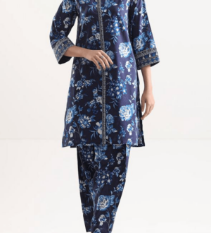Saya 2PC Self Stripe Lawn Unstitched