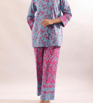 Saya 2PC Self Stripe Lawn Unstitched