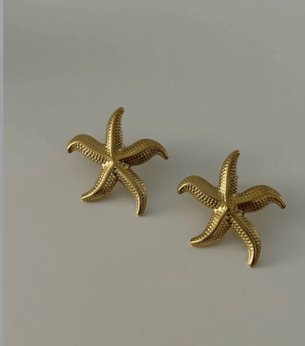Ishkaara Golden Starry Studs